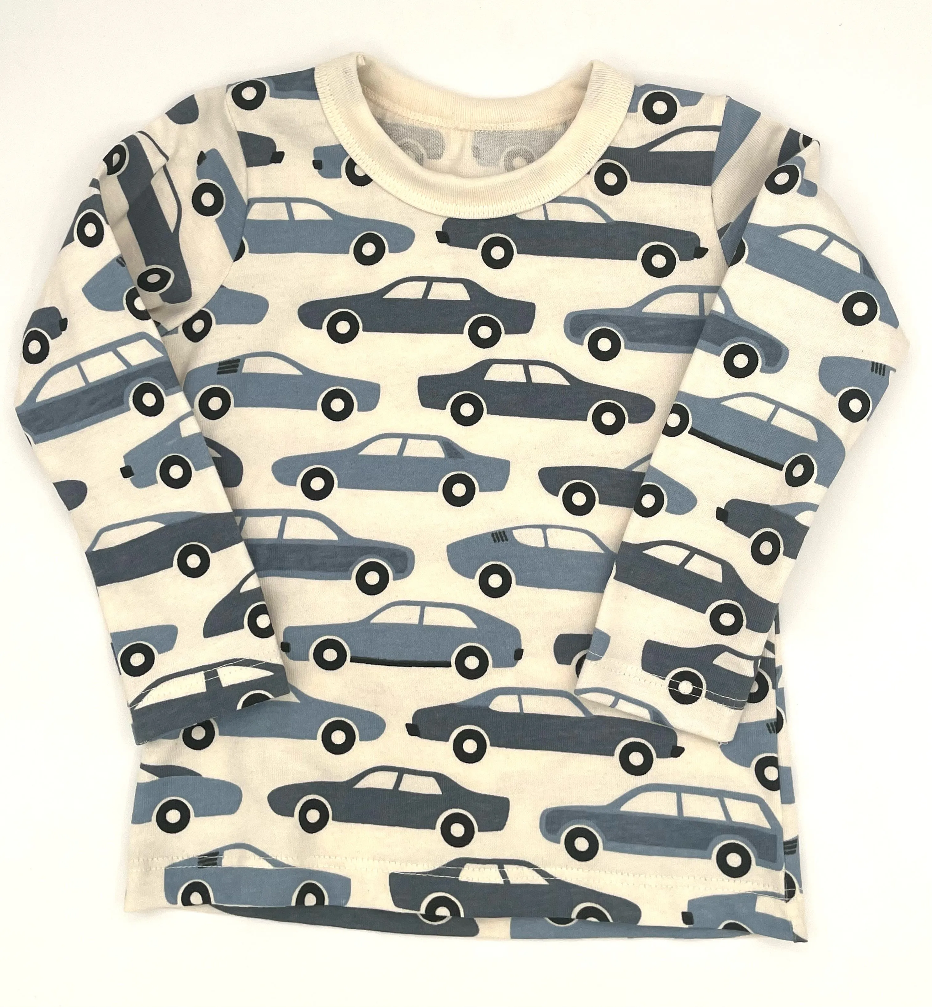 12 M Long SleeveTee - Vintage Cars Blue