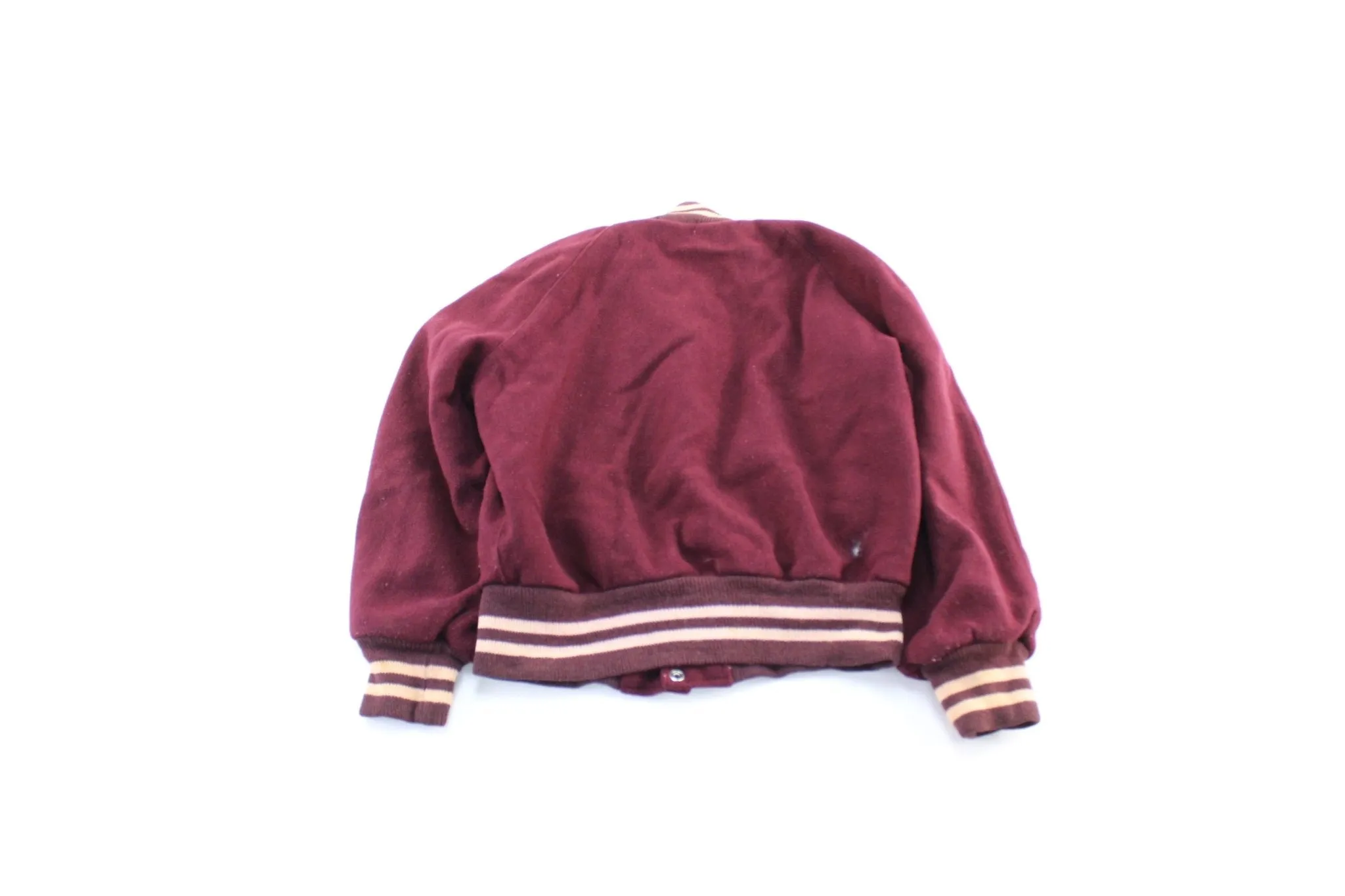 60's Maroon & White Varsity Letterman Jacket