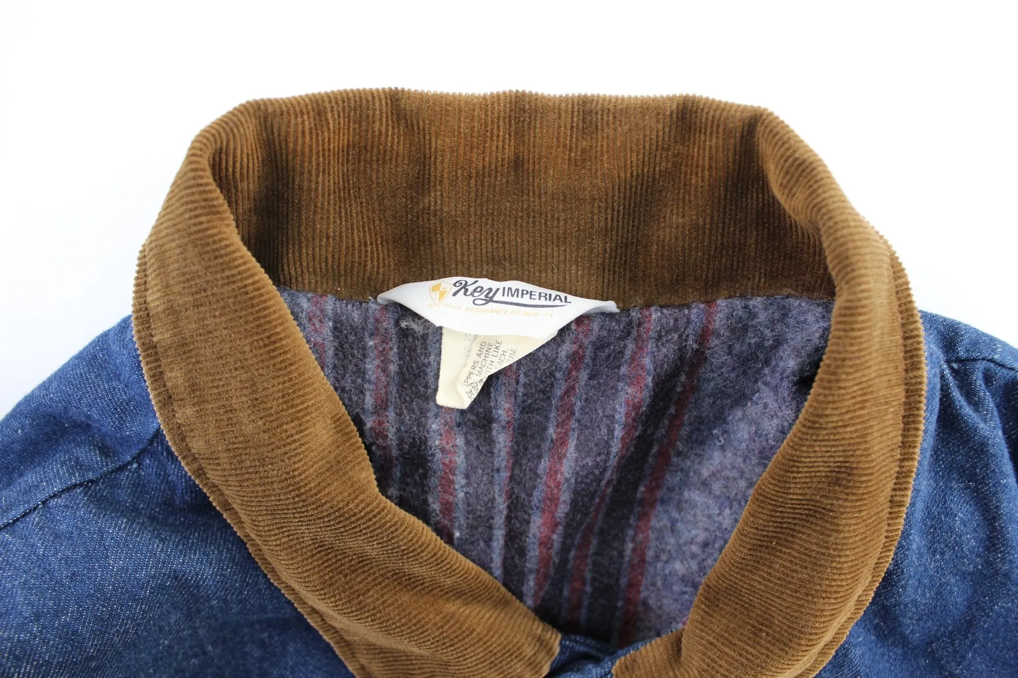 80's Key Imperial Blanket Lined Denim Jacket