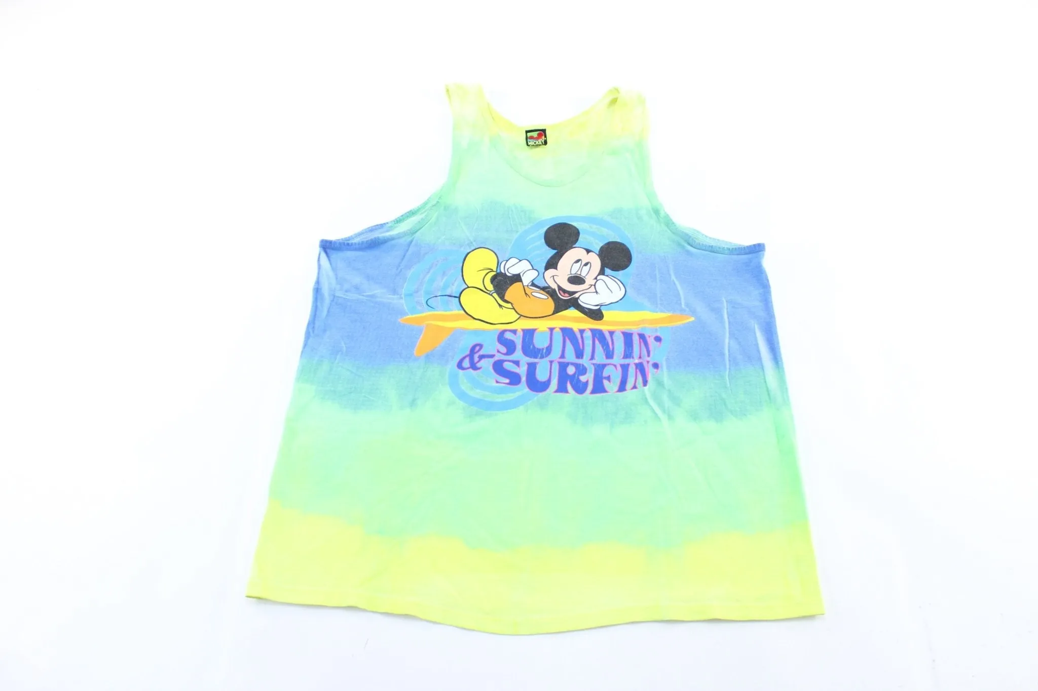 90's Mickey Mouse Tie Dye Sunnin' & Surfin' Tank Top