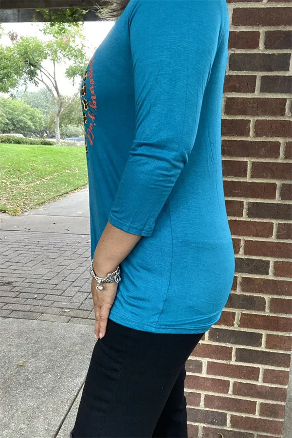 DLH8330 Happy Thanksgiving y'all serape/leopard printed turkey
