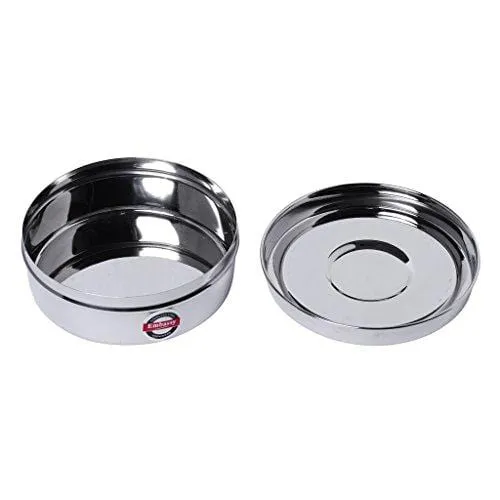 Embassy Sleek Puri Box/Container - Pack of 2 (Size 7, 300 ml each), Stainless Steel