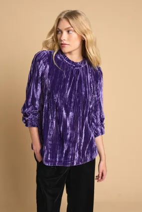 High Neck Velvet Top