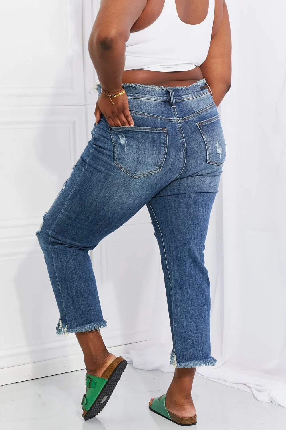 RISEN Undone Chic Straight Leg Jeans