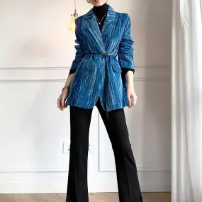 Velvet Two Button Lined Blazer